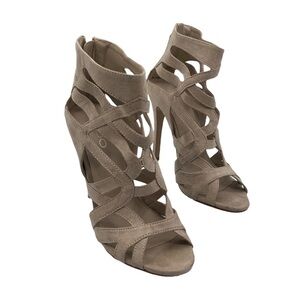 Aldo Tan Suede Gladiator Heeled Sandals Size 7.5 Women’s